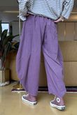 Made in Italy Cooper Needlecord Classic Barrel Leg Pant Dewberry